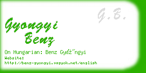 gyongyi benz business card